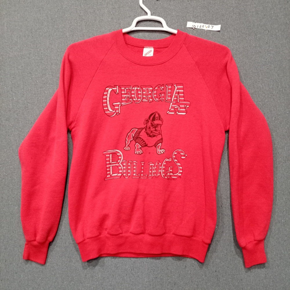 Vintage Jerzees Georgia Bulldogs Sweatshirt Red Made in USA Mens L fits Medium